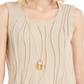 JM Collection Women's Sleeveless Textured Necklace Top Brown Size Large