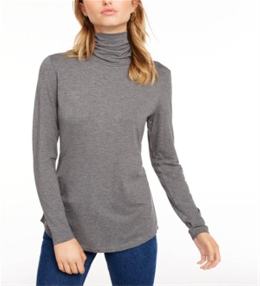 Maison Jules Women's Turtleneck Top Gray Size Small