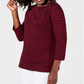 Karen Scott Women's Striped Crossover Top Red Size Large