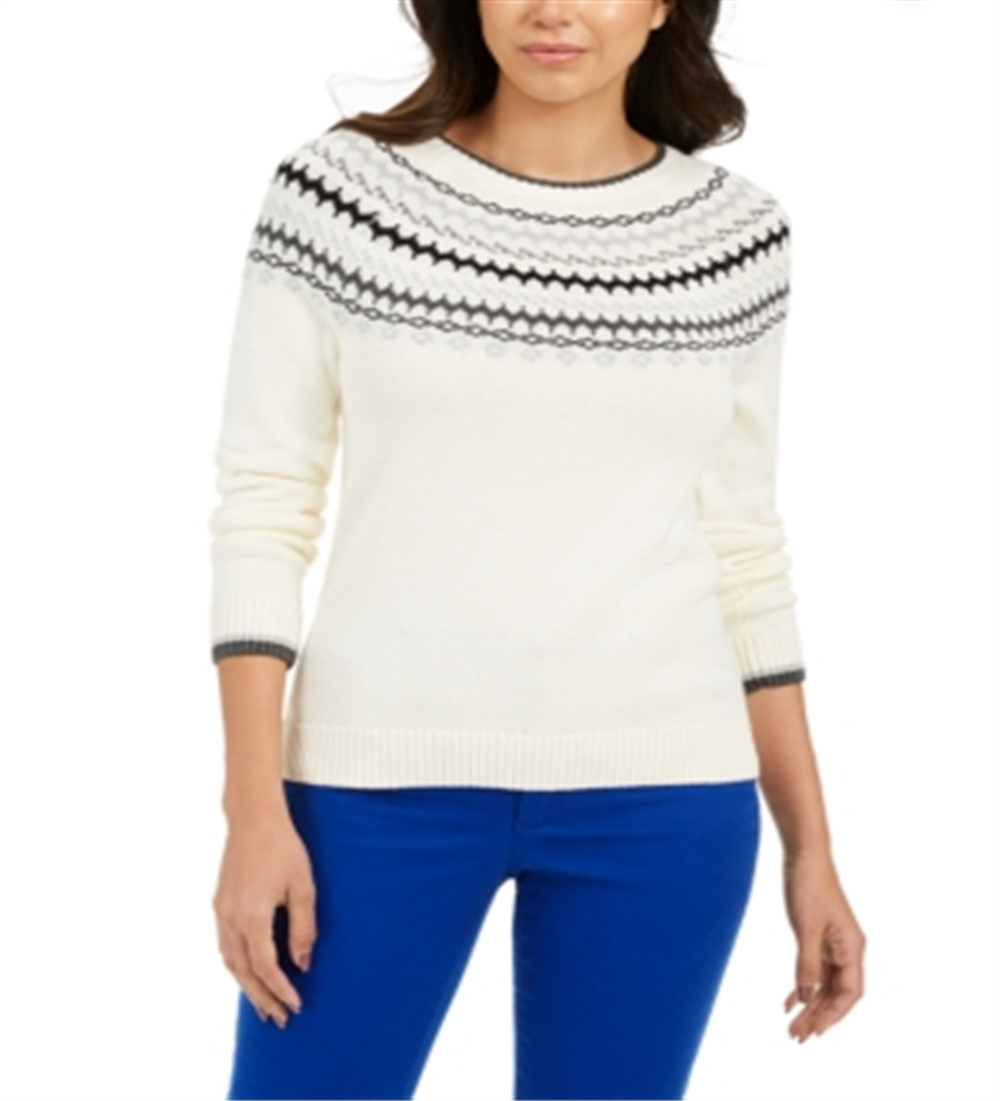 Charter Club Women's Fair Isle Sweater Brown Size XX-Large