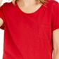 Style & Co Women's Cotton Crew Neck T-Shirt Red Size Small