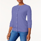Karen Scott Women's Bead Button Cardigan Purple Size X-Small