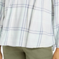 Style & Co Women's Plaid Split Neck Top Mint Size Medium