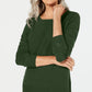 Karen Scott Women's Textured Long Sleeve Jewel Neck Sweater Green Size X-Large
