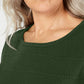 Karen Scott Women's Textured Long Sleeve Jewel Neck Sweater Green Size X-Large