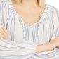 INC International Concepts Women's Striped Peasant Top Blue Size Small