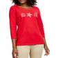 Karen Scott Women's Shell Graphic Top Red Size -Petite L