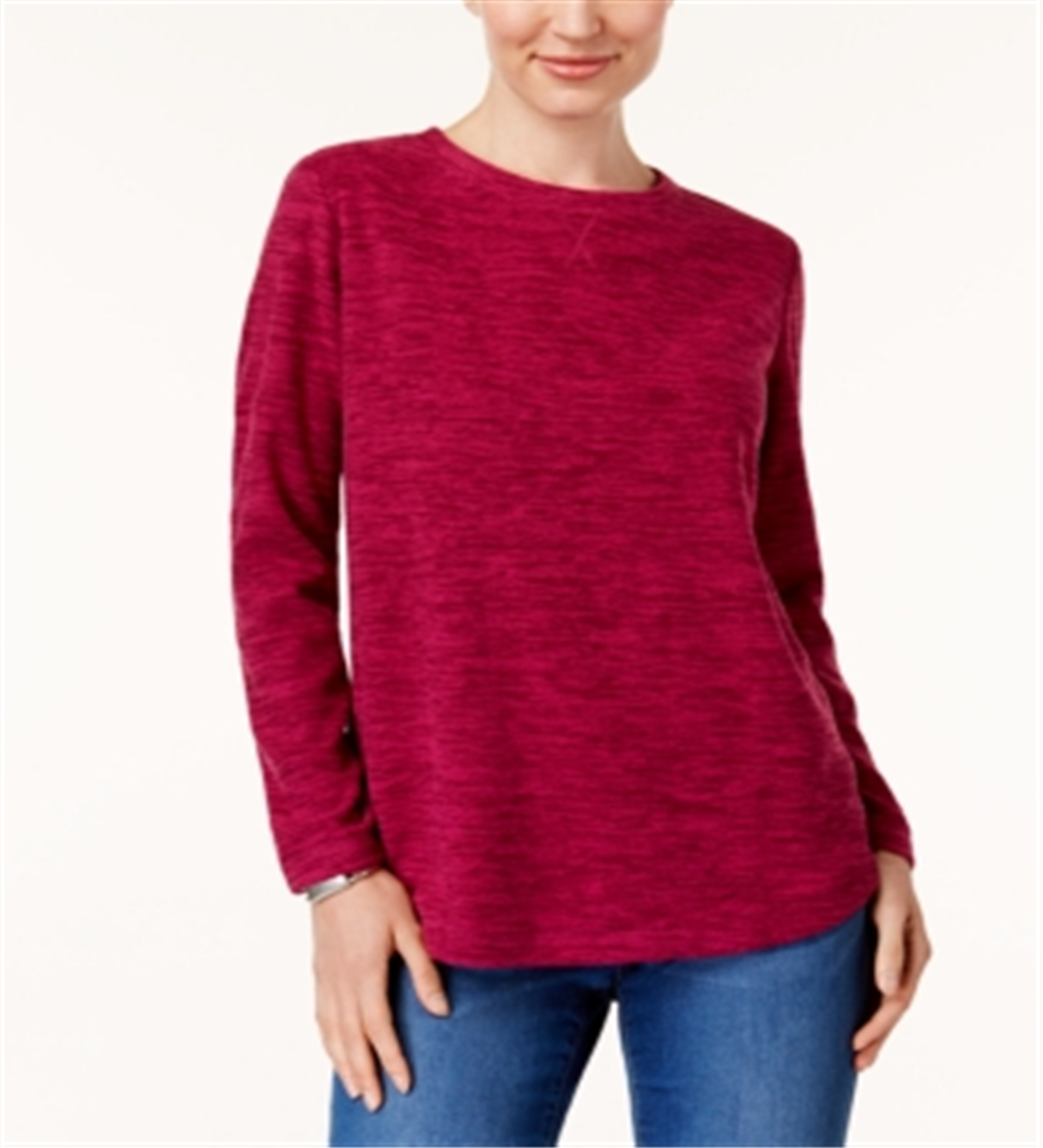 Karen Scott Women's Sport Space Dye Microfleece Top Purple Size XX-Large