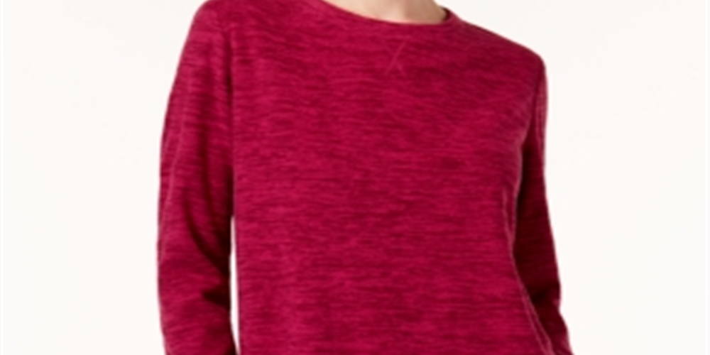 Karen Scott Women's Sport Space Dye Microfleece Top Purple Size XX-Large