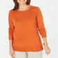 Karen Scott Women's Crewneck Long Sleeve Sweater Orange Size X-Small