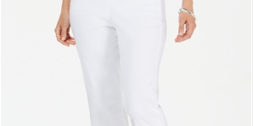 JM Collection Women's Zip Hem Capri Pants White Size XX-Large
