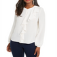 Thalia Sodi Women's Ruffled Top White Size X-Large