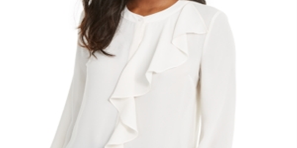 Thalia Sodi Women's Ruffled Top White Size X-Large