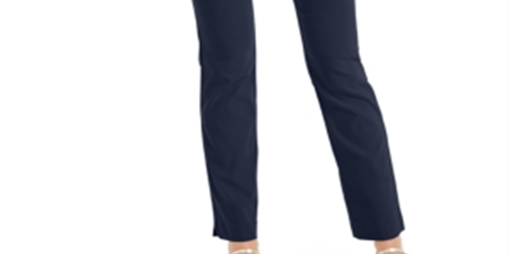 Charter Club Women's Cambridge Straight Leg Pants Blue Size 8