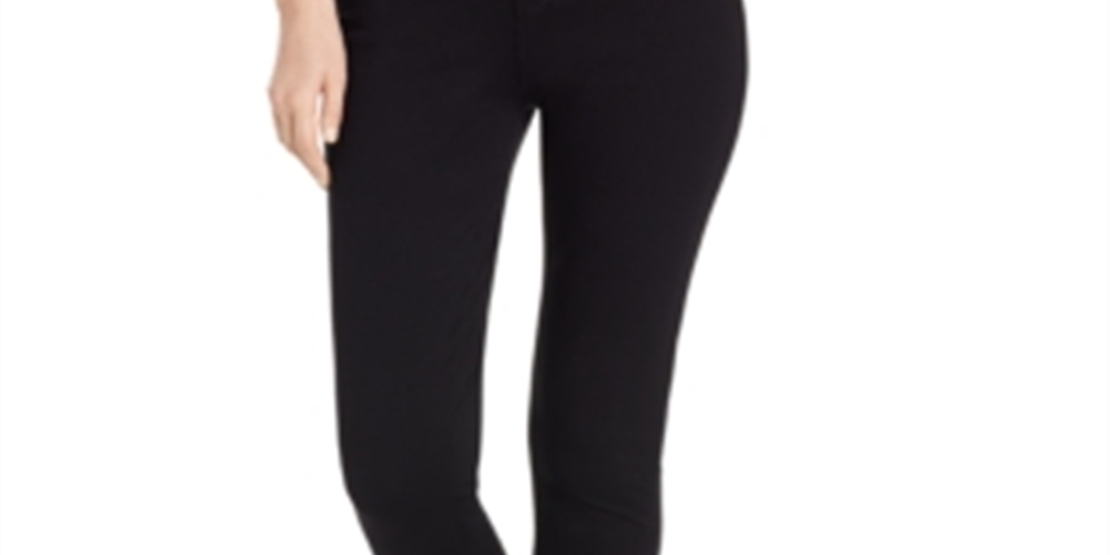 INC International Concepts Women's Curvy Fit Ponte Skinny Pants Black Size 24X4.5