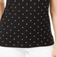 Karen Scott Women's Printed Embroidered Boat Neck Cotton Top Black Size Medium
