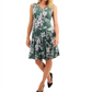 JM Collection Women's Tropic Palapa Embellished Dress Green Size Small