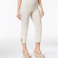 JM Collection Women's Pull on Lattice Inset Capri Pants Pink Size Small