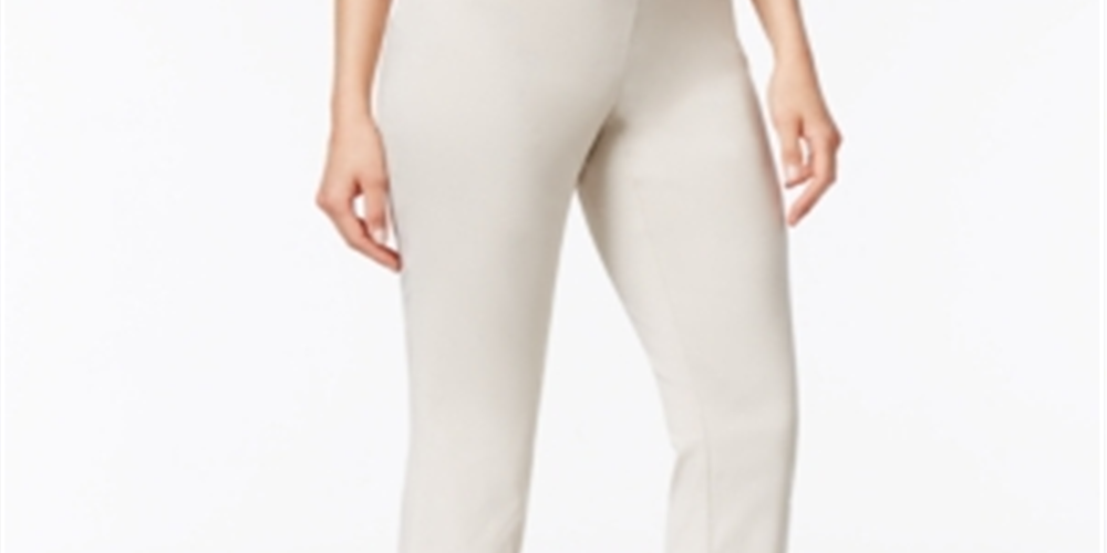 JM Collection Women's Pull on Lattice Inset Capri Pants Pink Size Small