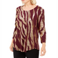 JM Collection Women's Metallic Print Top Purple Size Petite Medium