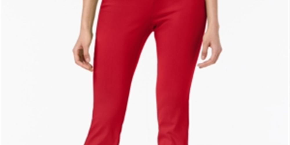 Alfani Women's Tummy Control Pull on Skinny Pants Red Size 4 Petite