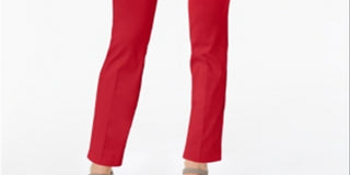 Alfani Women's Tummy Control Pull on Skinny Pants Red Size 4 Petite