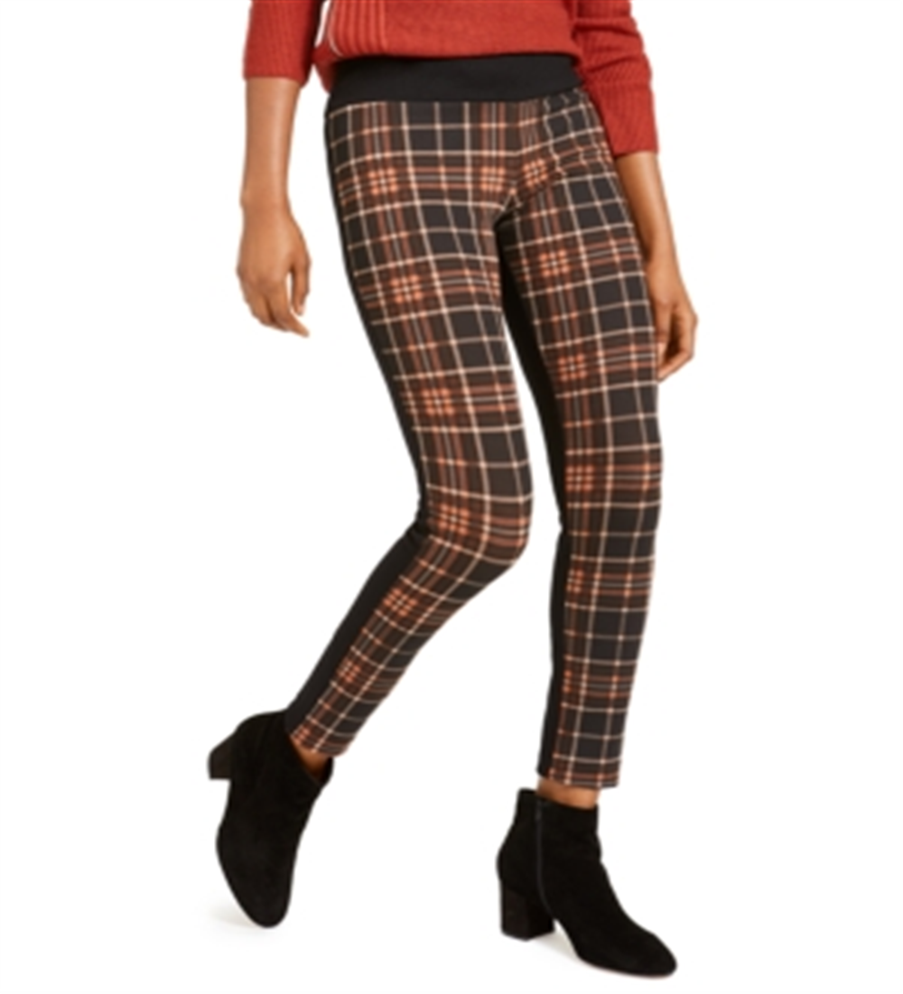 INC International Concepts Women's Plaid Front Skinny Pants Black Size 2 Petite