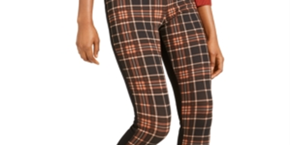 INC International Concepts Women's Plaid Front Skinny Pants Black Size 2 Petite