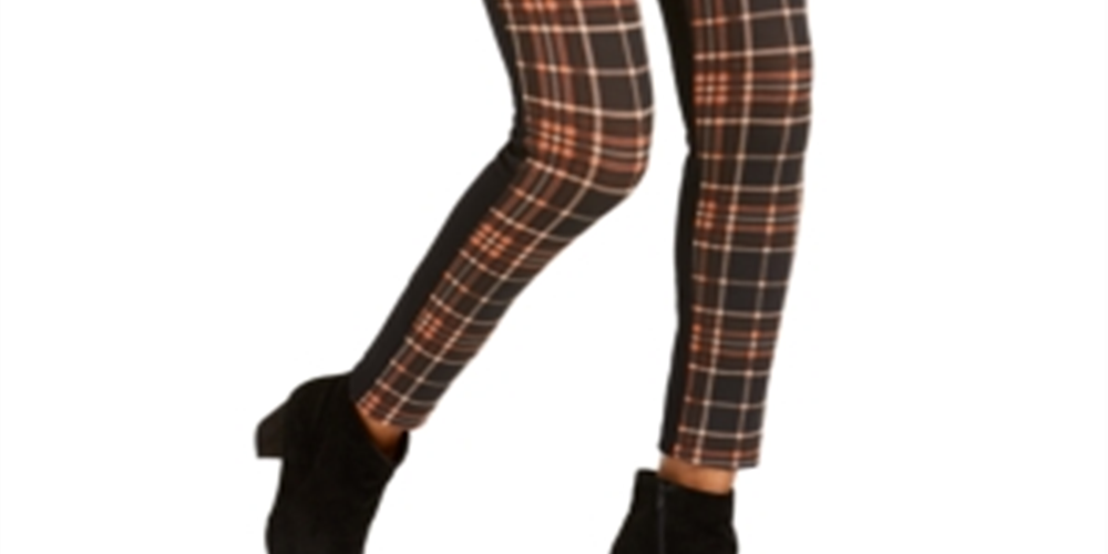 INC International Concepts Women's Plaid Front Skinny Pants Black Size 2 Petite