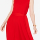 Charter Club Women's Tie Waist MIDI Dress Red Size X-Large