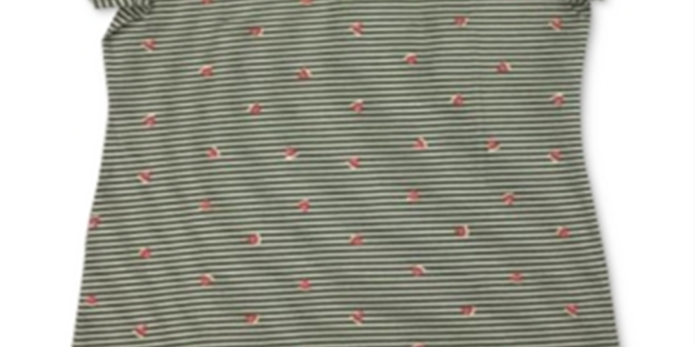 Karen Scott Women's Printed Henley Top Green Size Small