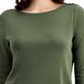 Charter Club Women's Pima Cotton Boat Neck Button-Shoulder Top Green Size Small
