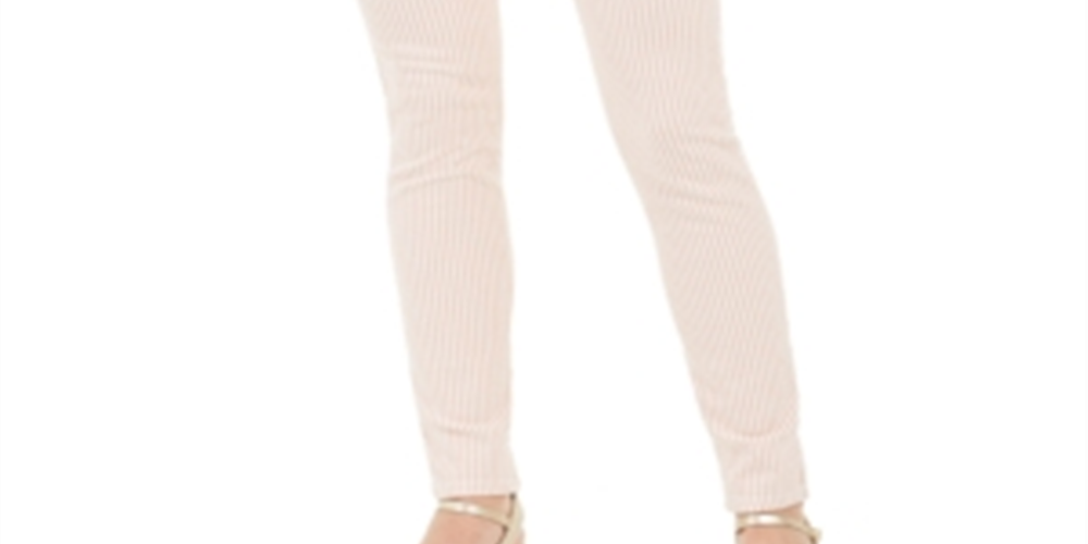 Charter Club Women's Printed Stripe Bristol Skinny Ankle Jeans Pink Size 10