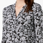 Charter Club Women's Floral V Neck Top Black Size X-Small