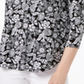 Charter Club Women's Floral V Neck Top Black Size X-Small
