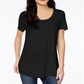Maison Jules Women's Scoop Neck T-Shirt Black Size X-Small