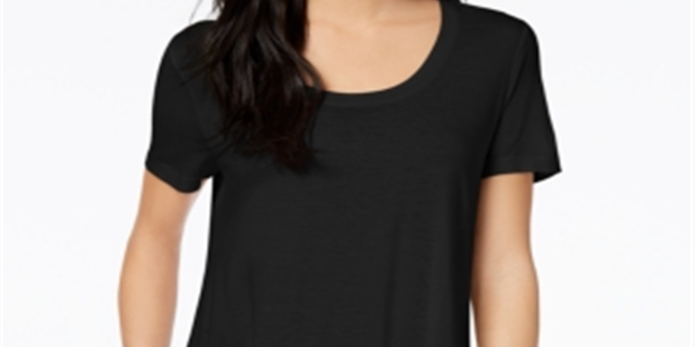 Maison Jules Women's Scoop Neck T-Shirt Black Size X-Small