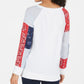 Style & Co Women's Patchwork Sweatshirt White Size PP
