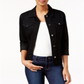 Charter Club Women's Denim Jacket Black Size Petite