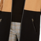 Charter Club Women's Faux Leather Trim Colorblock Cardigan Brown Size Petite Small