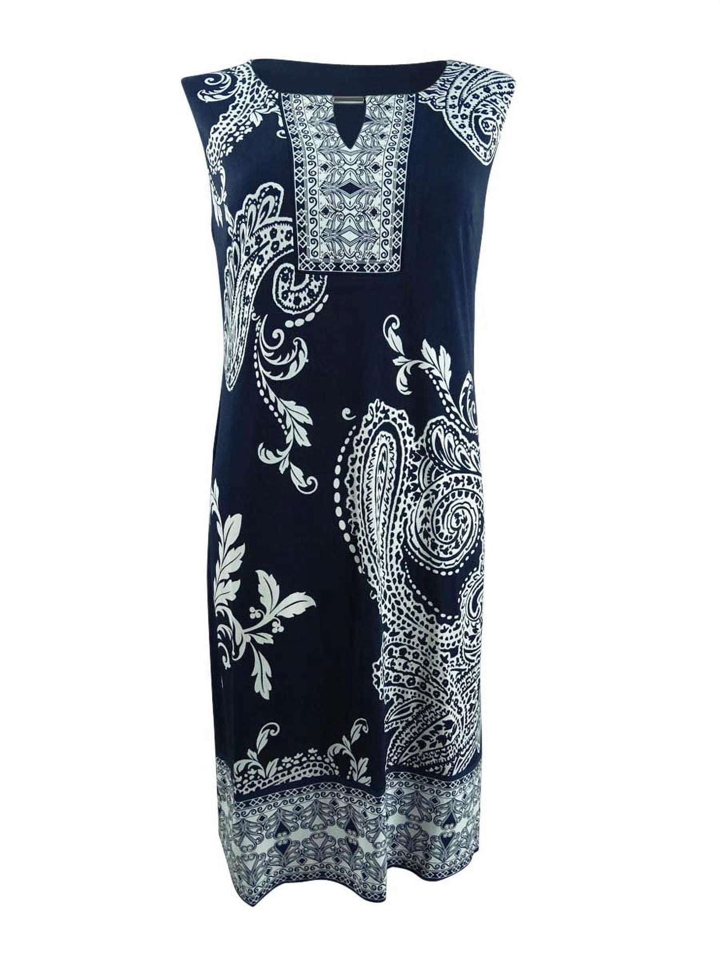 JM Collection Women's Paisley Print Dress Blue Size Small