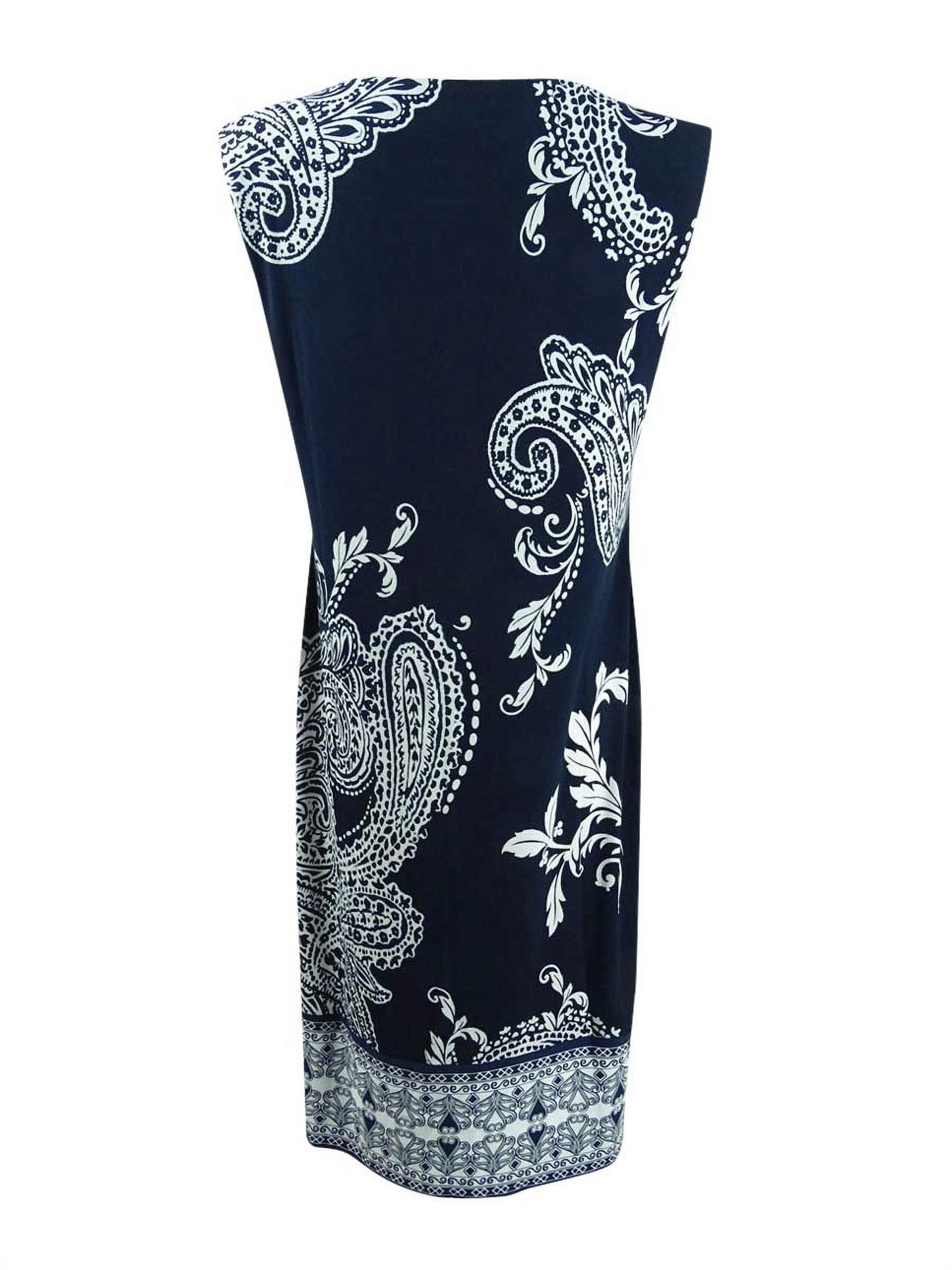 JM Collection Women's Paisley Print Dress Blue Size Small