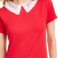 Maison Jules Women's Lace Collar Top Red Size Large