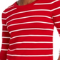 Maison Jules Women's Striped Bow Trim Sweater Red Size XXS