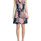 Vince Camuto Women's Textured Jacquard Fit & Flare Dress Blue Size 14