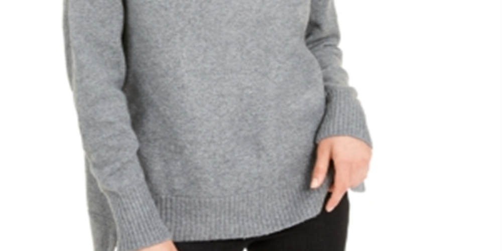 Bar III Women's Long Sleeve Turtle Neck Sweater Gray Size XX-Small