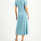Alfani Women's Tie Front V Neck Shirtdress Blue Size Large