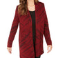 JM Collection Women's Jacquard Diagonal Print Cardigan Red Size XX-Large