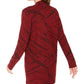 JM Collection Women's Jacquard Diagonal Print Cardigan Red Size XX-Large