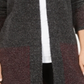 Karen Scott Women's Open Front Contrast Trim Cardigan Merlot Size X-Small